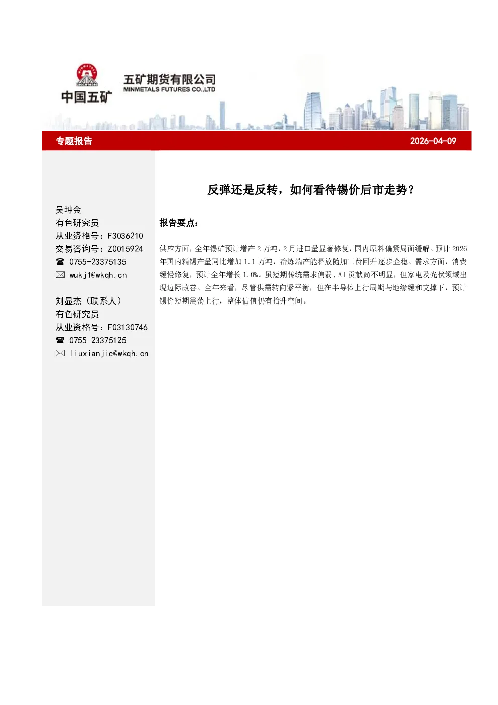 报告封面