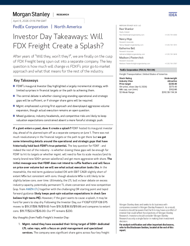 Federal Express Investor Day Highlights: Will FDX Shipping Cause a Stir?