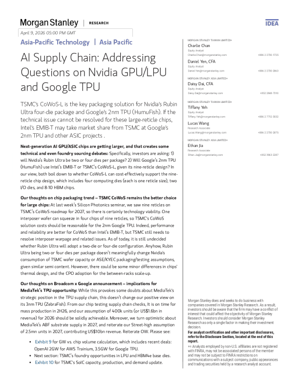 AI供应链：关于英伟达GPU/LPU和谷歌TPU的问题解答