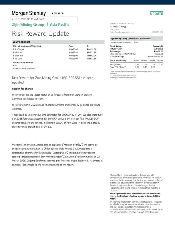 紫金矿业集团（601899.SS）更新报告