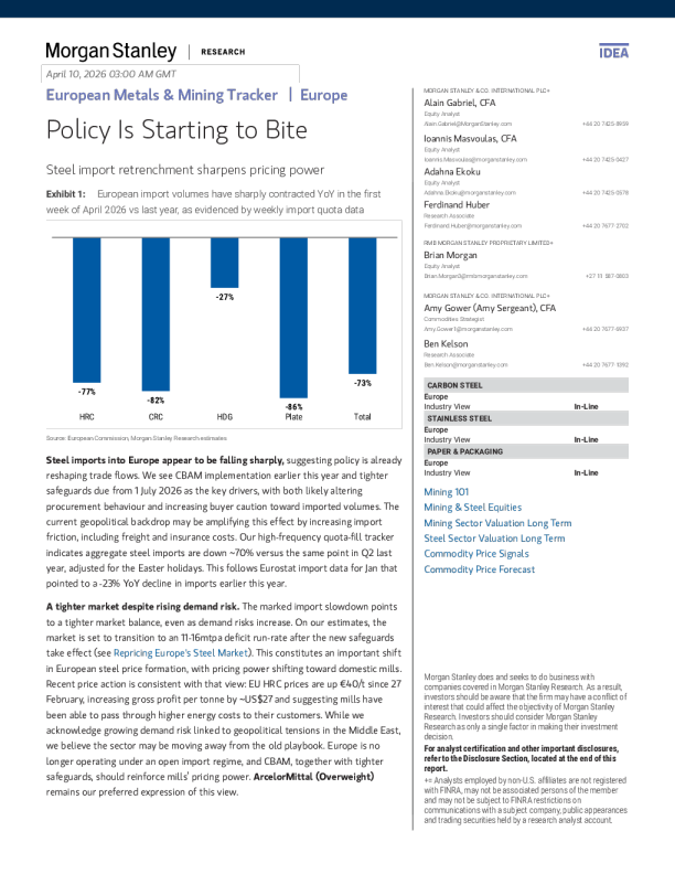 欧洲金属与矿业追踪：政策开始产生影响