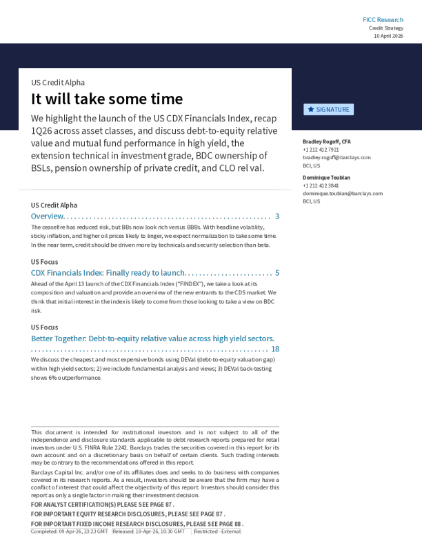 美国信用阿尔法：尚需时日