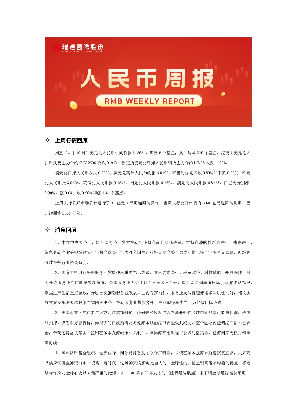 人民币周报
