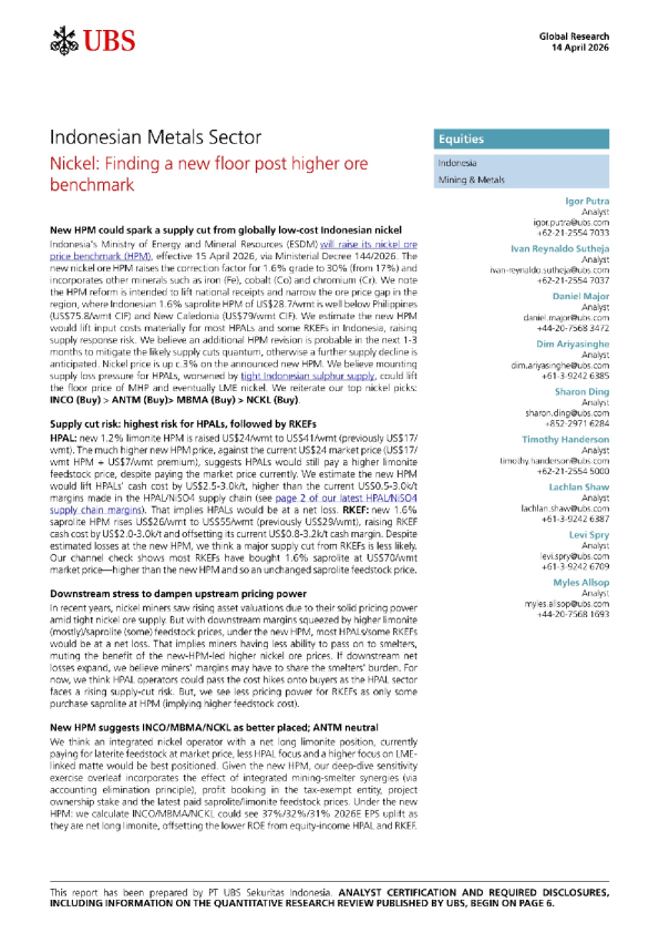 镍：矿石价格上涨后寻找新的底部
