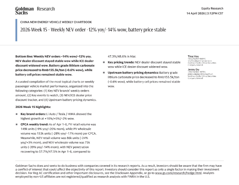 中国新能源汽车每周图表手册