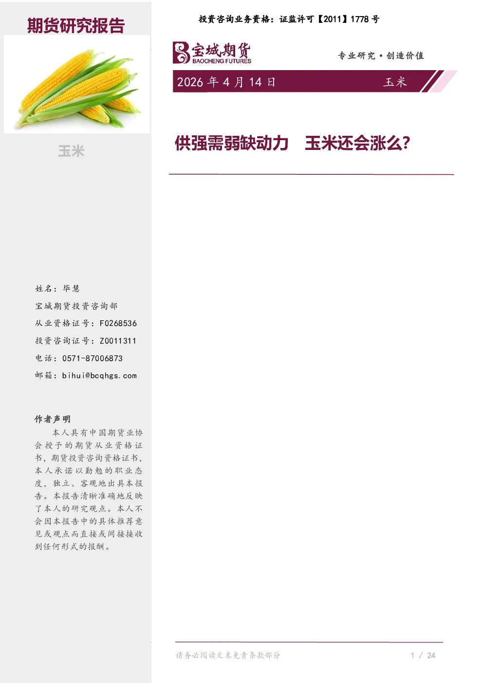 报告封面
