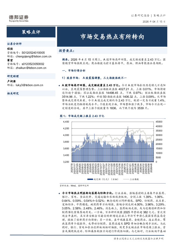 策略点评：市场交易热点有所转向