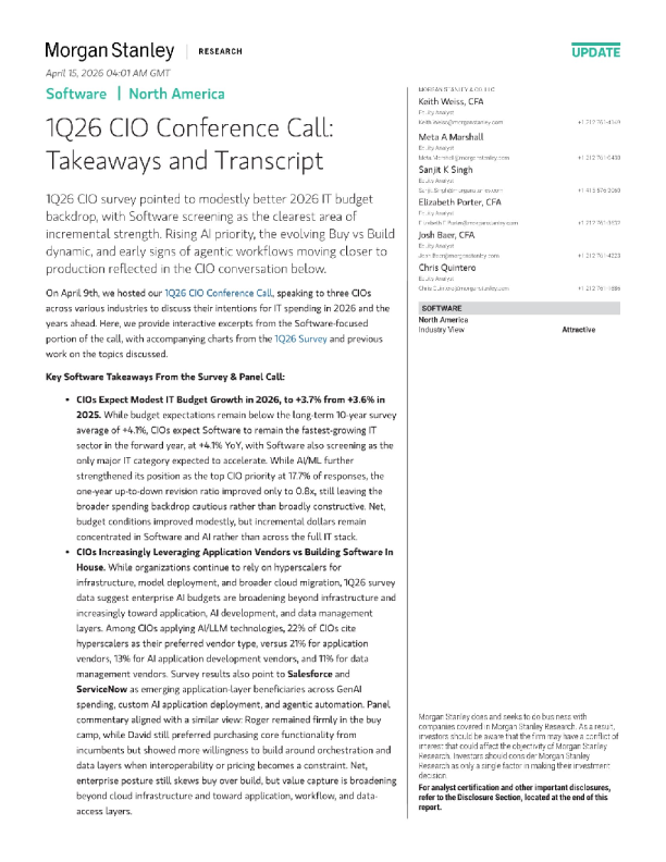 1Q26 CIO电话会议：要点与会议记录