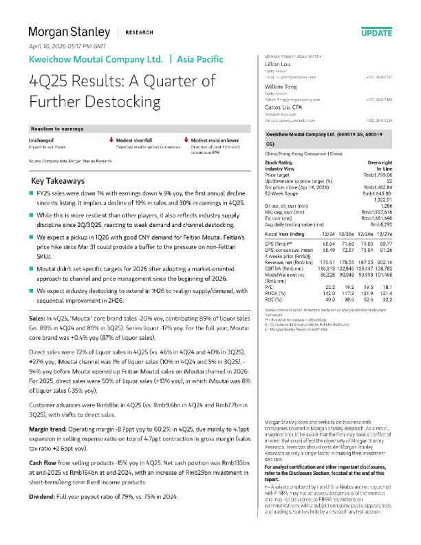 2025年第四季度业绩：进一步去库存的一个季度