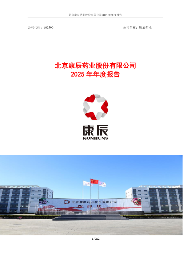 康辰药业：康辰药业2025年年度报告