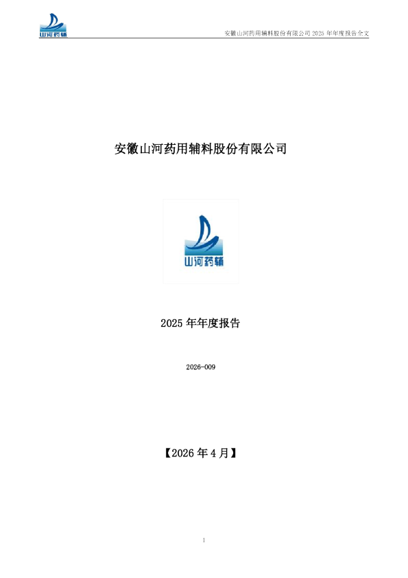山河药辅：2025年年度报告