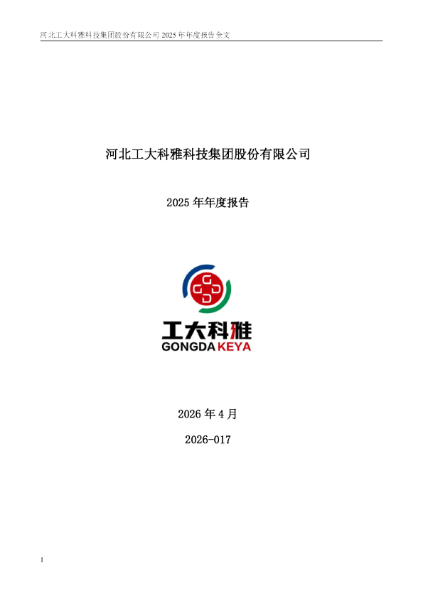 工大科雅：2025年年度报告