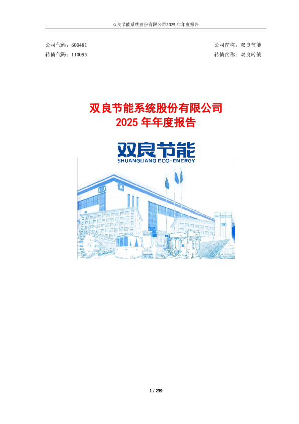 双良节能：双良节能系统股份有限公司2025年年度报告
