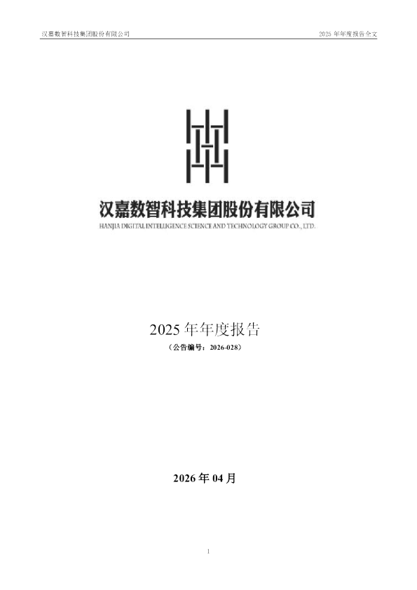 汉嘉数智：2025年年度报告