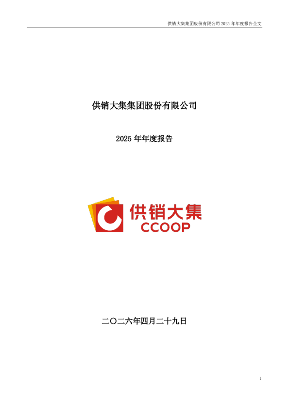 供销大集：2025年年度报告