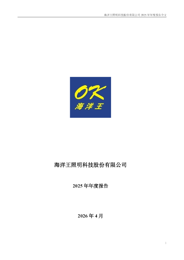 海洋王：2025年年度报告