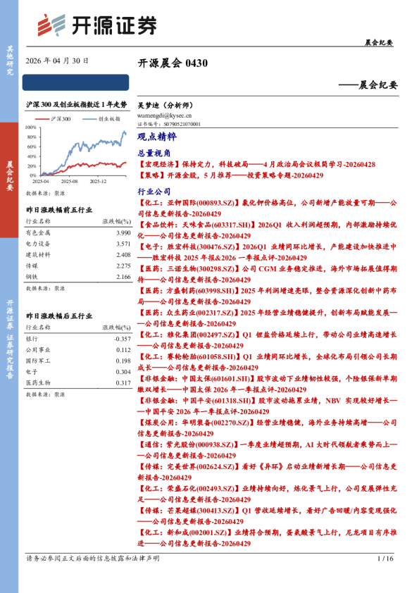 开源晨会