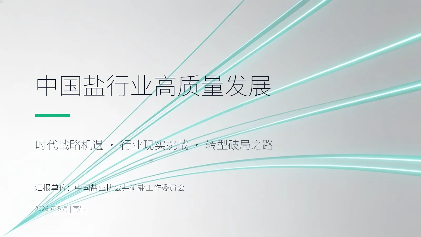 中国盐行业高质量发展：时代战略机遇·行业现实挑战·转型破局之路
