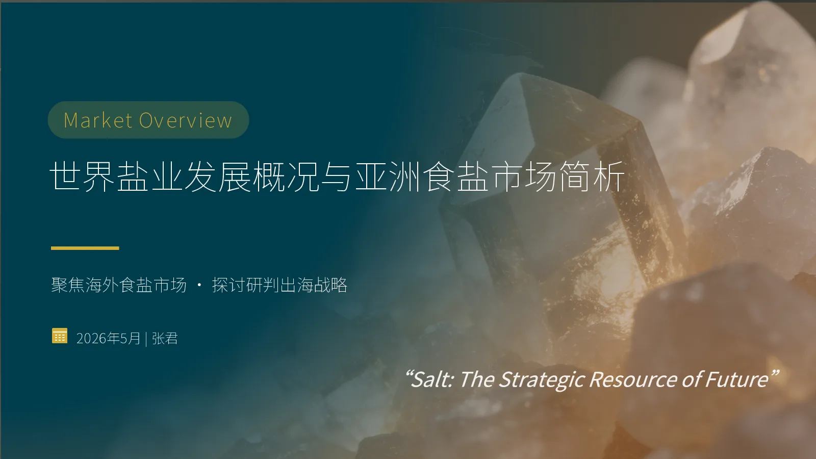 世界盐业发展概况与亚洲食盐市场简析