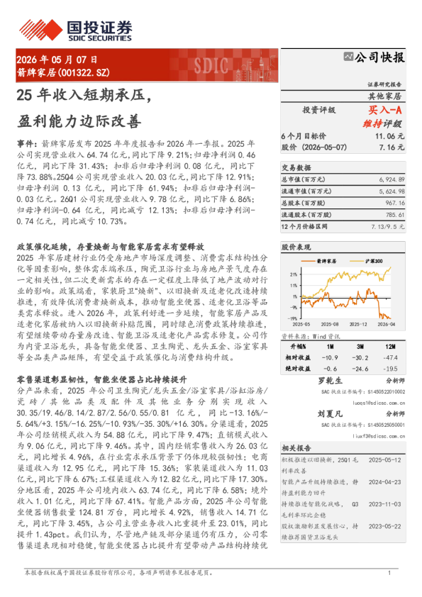 25年收入短期承压，盈利能力边际改善