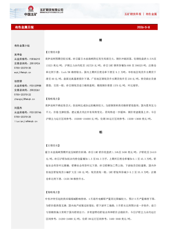 有色金属日报