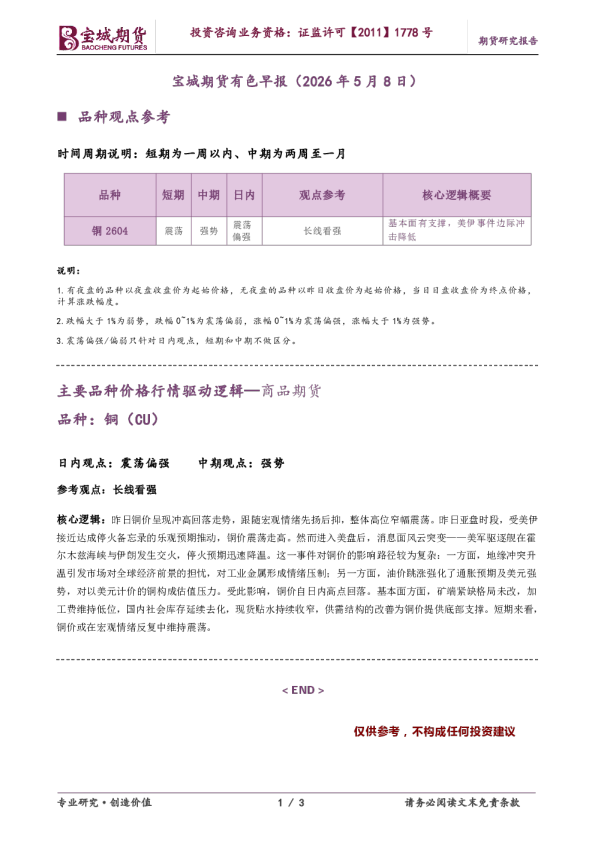 有色早报