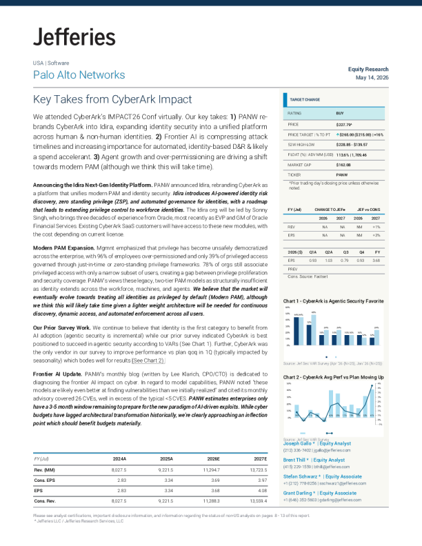 
帕洛阿尔托网络（PANW）关键要点：CyberArk Impact大会影响分析