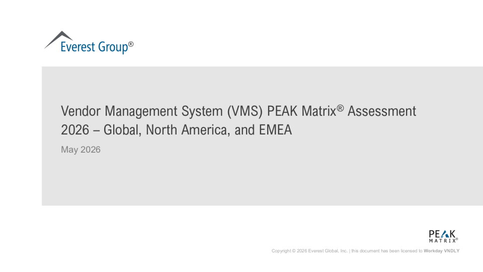 供应商管理系统（VMS）PEAK矩阵评估：2026 – 全球、北美和EMEA