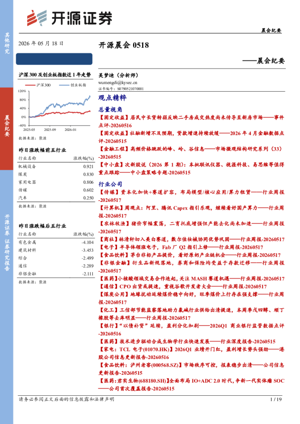 开源晨会