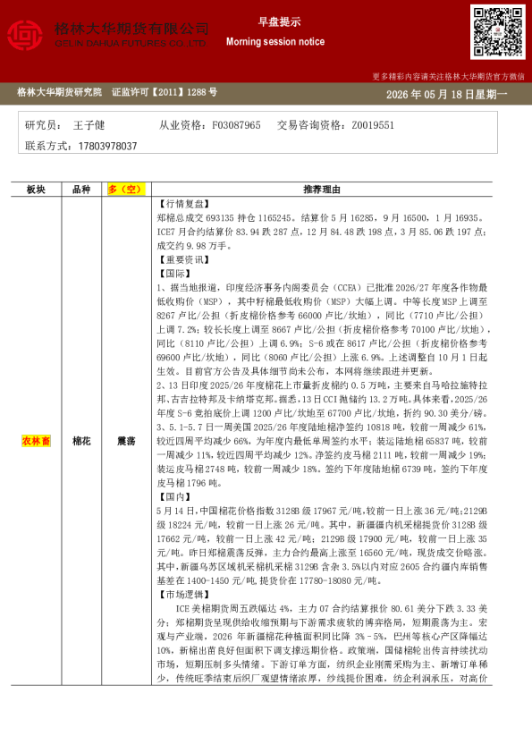 早班车——棉花苹果原木