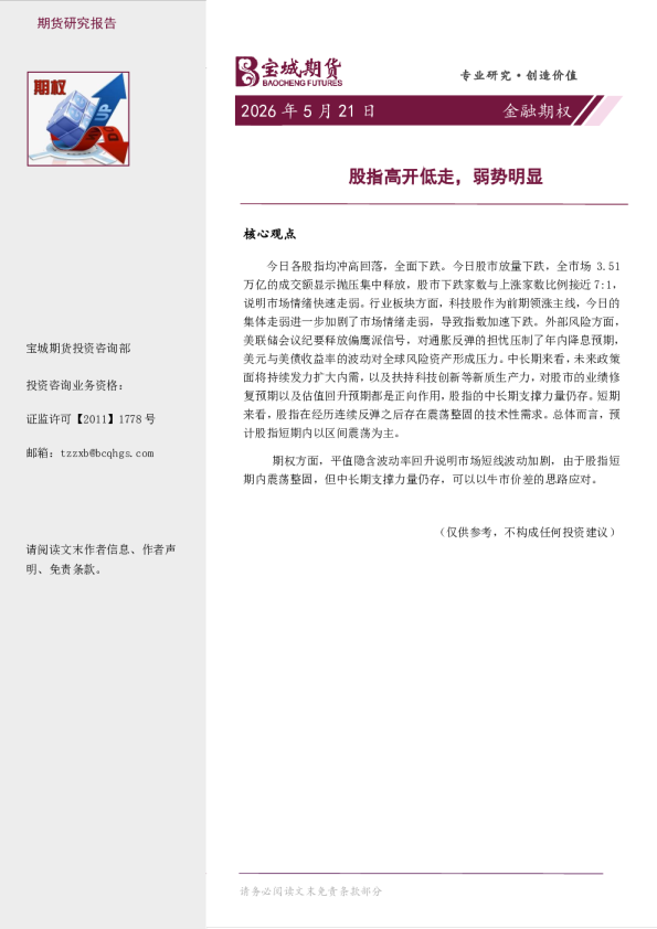 金融期权 | 日报