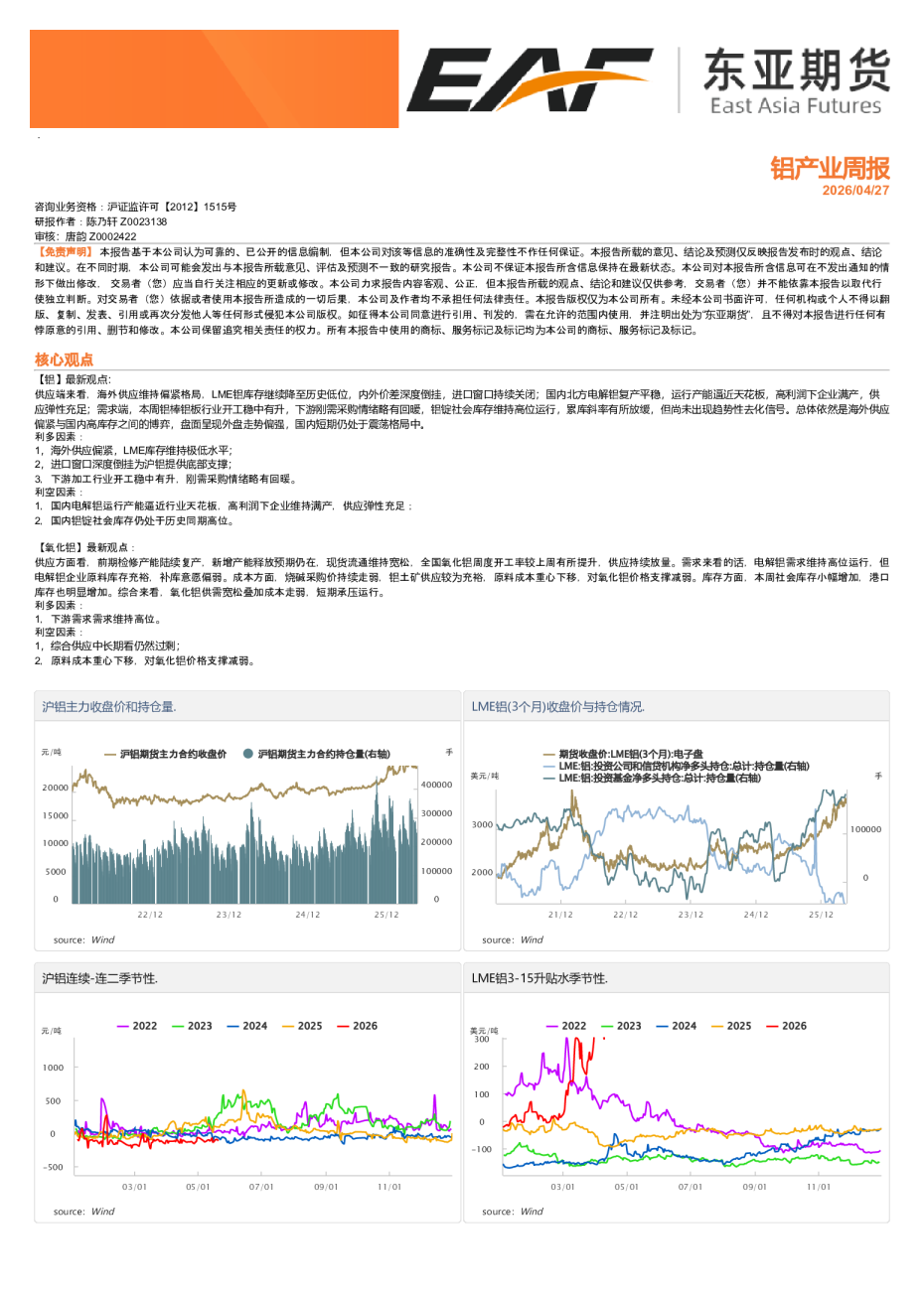铝产业周报