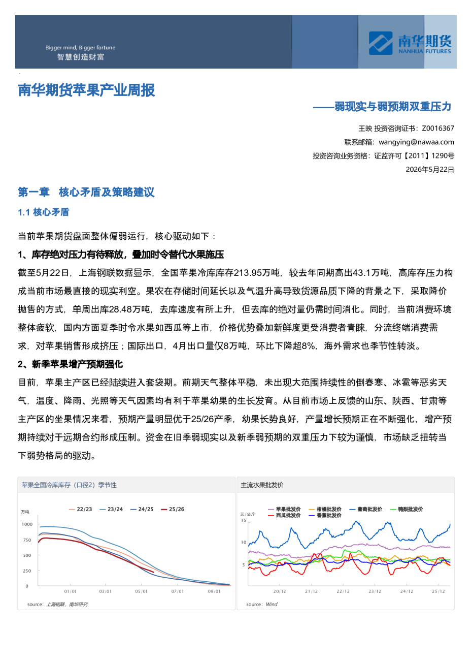 南华期货苹果产业周报：弱现实与弱预期双重压力