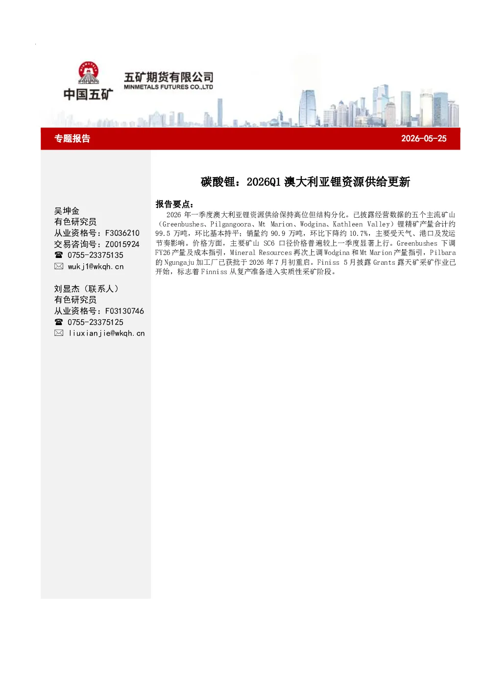 报告封面