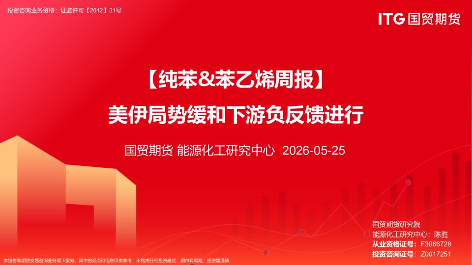 【纯苯&苯乙烯周报】美伊局势缓和下游负反馈进行