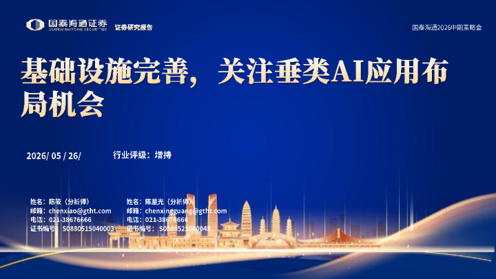 基础设施完善，关注垂类AI应用布局机会