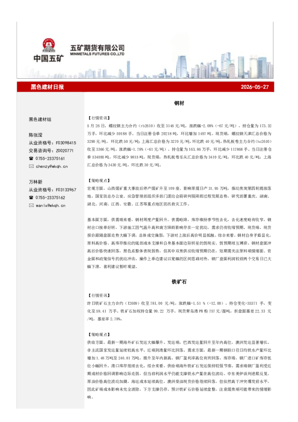 黑色建材日报