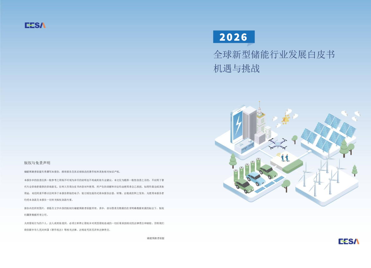全球新型储能行业发展白皮书：机遇与挑战