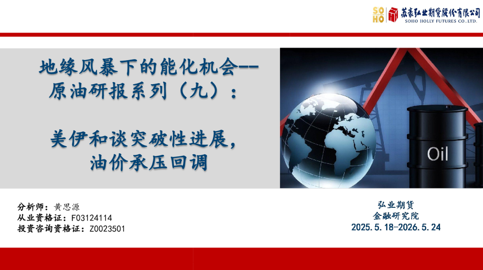 原油研报系列（九）：地缘风暴下的能化机会：美伊和谈突破性进展，油价承压回调