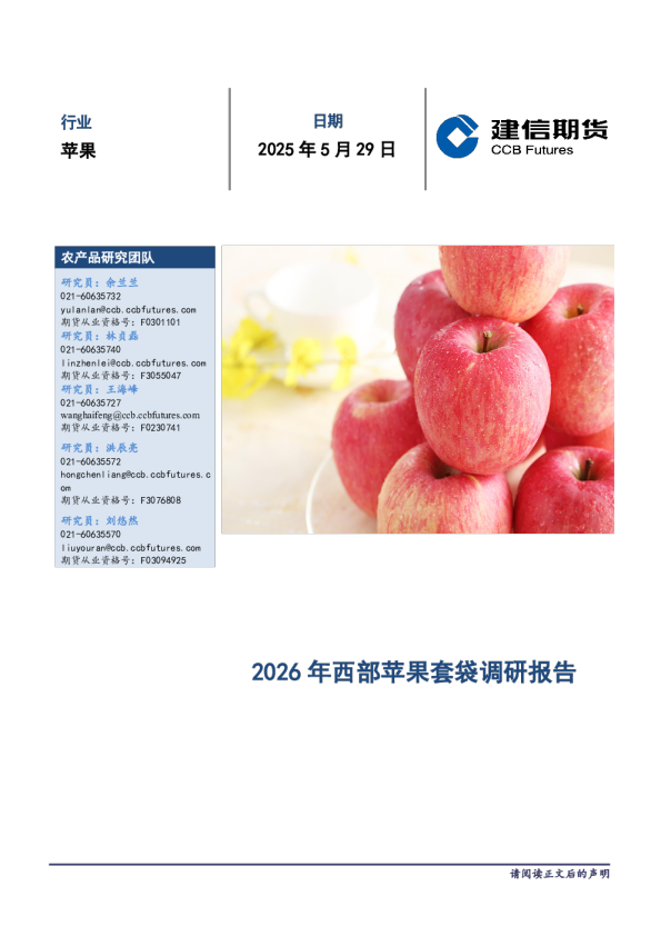 2026年西部苹果套袋调研报告
