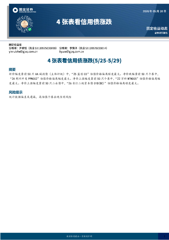 固定收益动态
