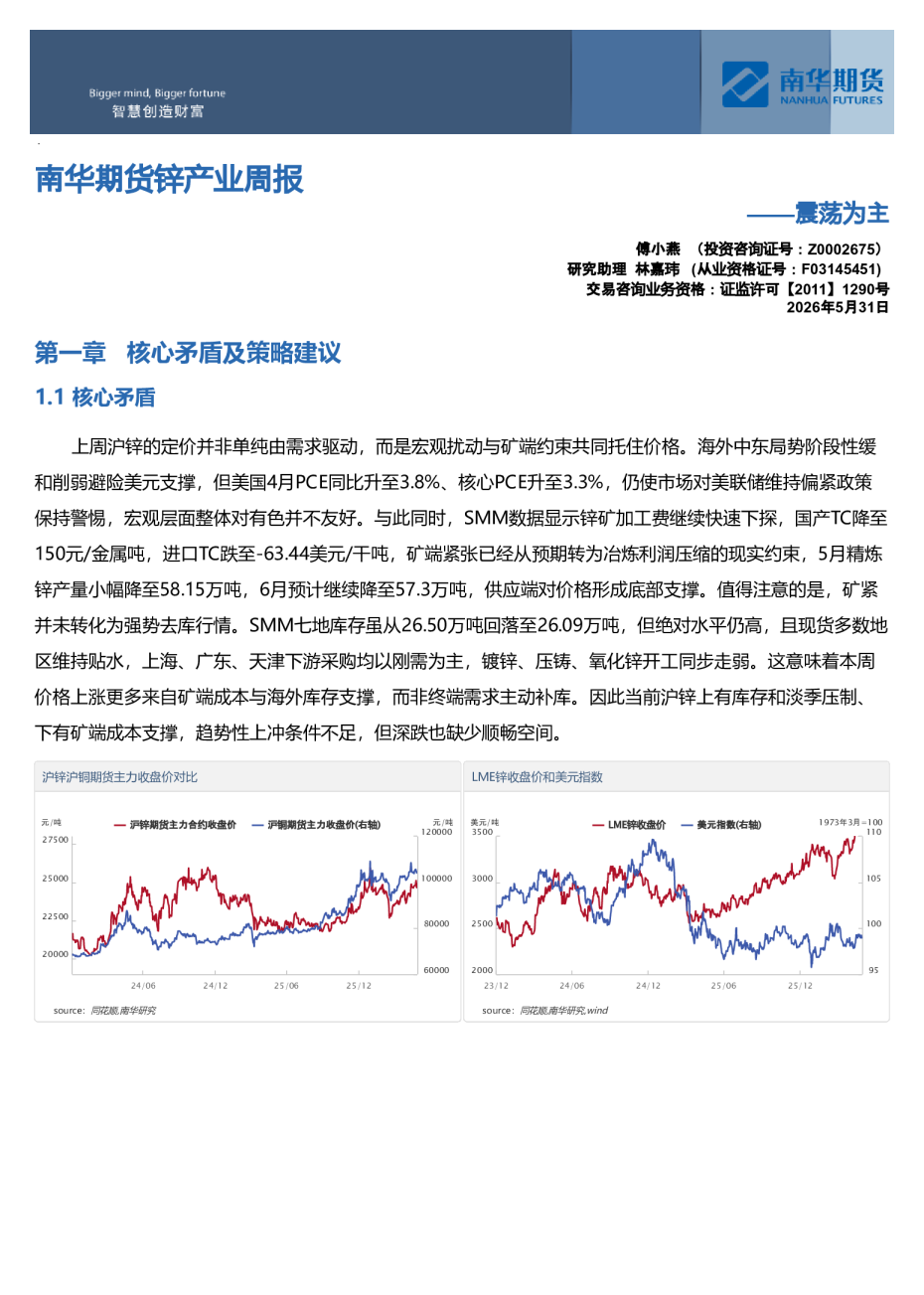 南华期货锌产业周报——震荡为主