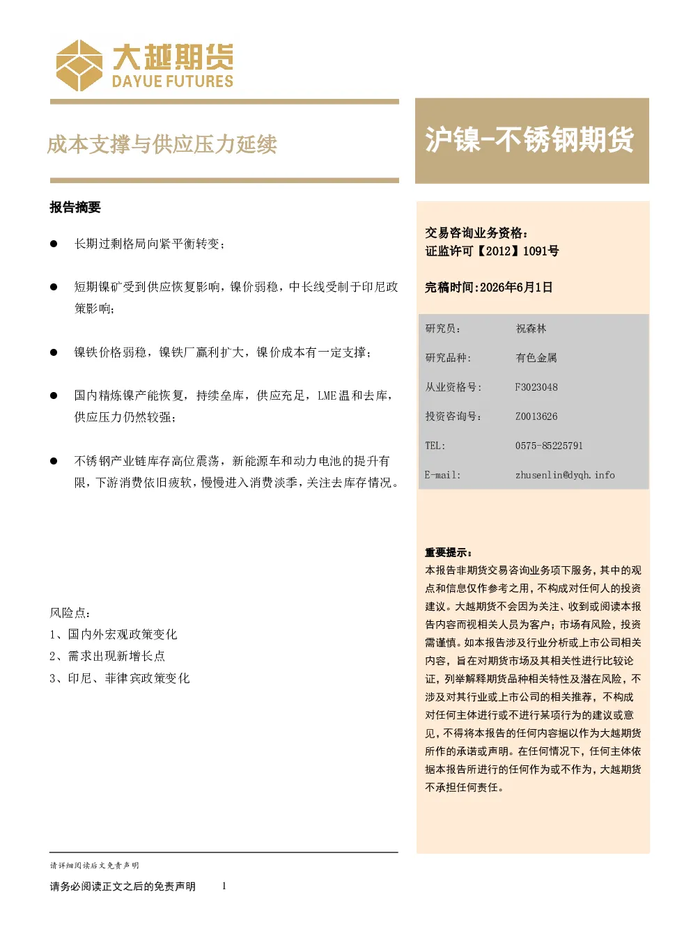报告封面