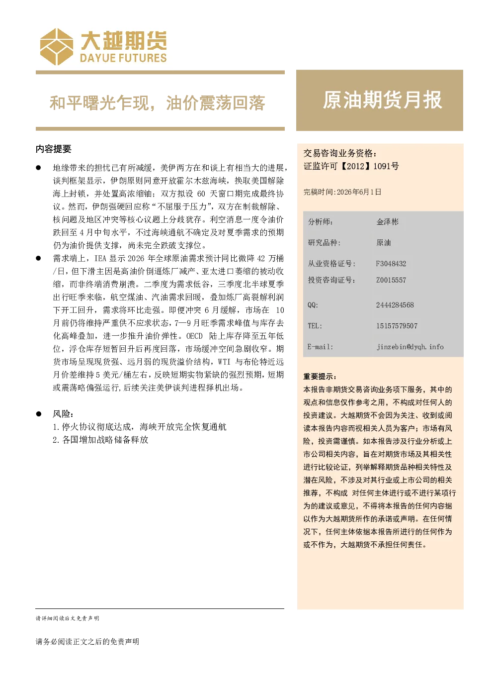 报告封面