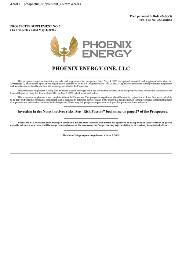 Phoenix Energy One LLC Series A Pfd美股招股说明书(2026-06-02版)