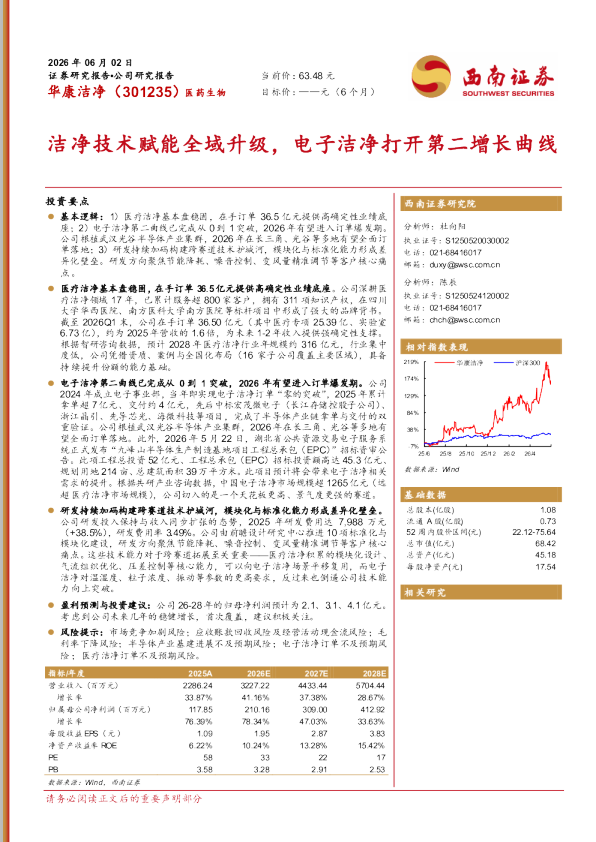 洁净技术赋能全域升级，电子洁净打开第二增长曲线
