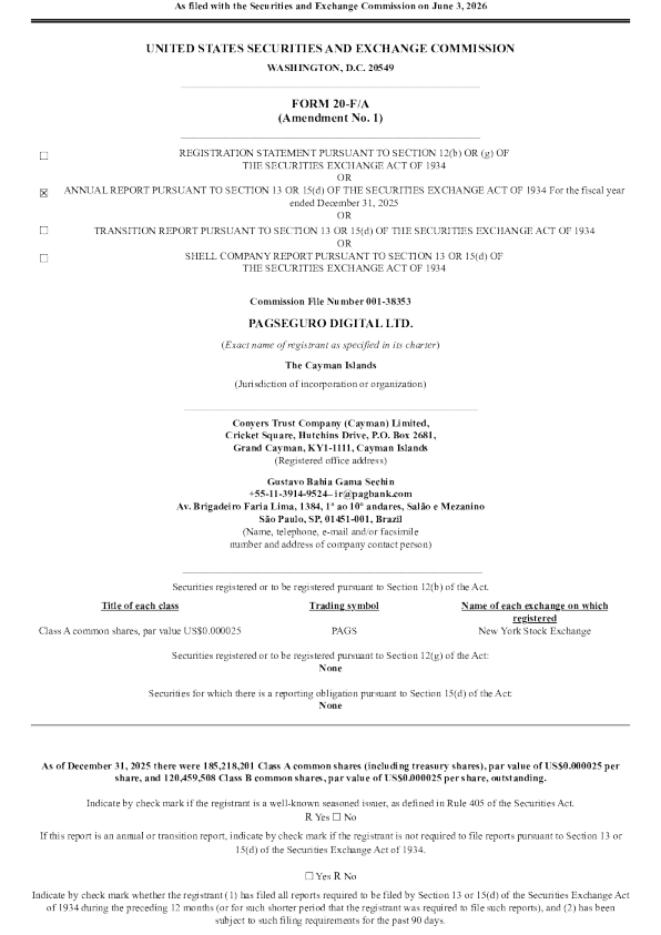 PagSeguro Digital Ltd-2026年度报告和过渡报告