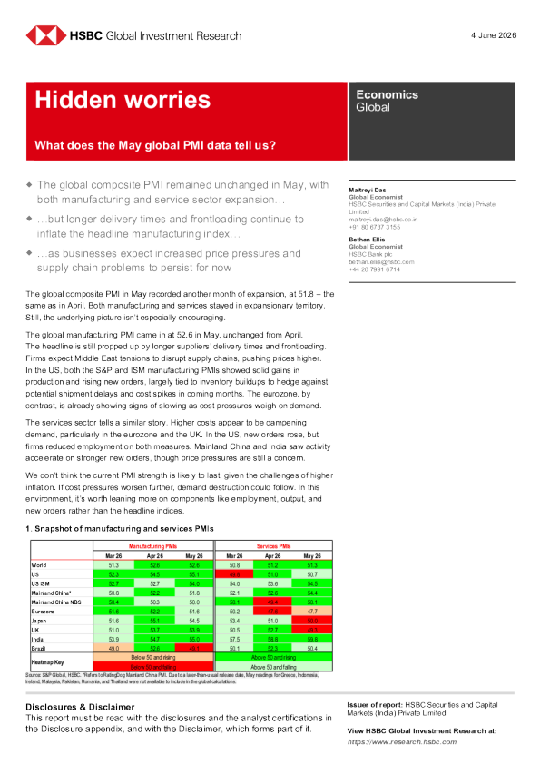 5月全球PMI数据告诉我们什么？
