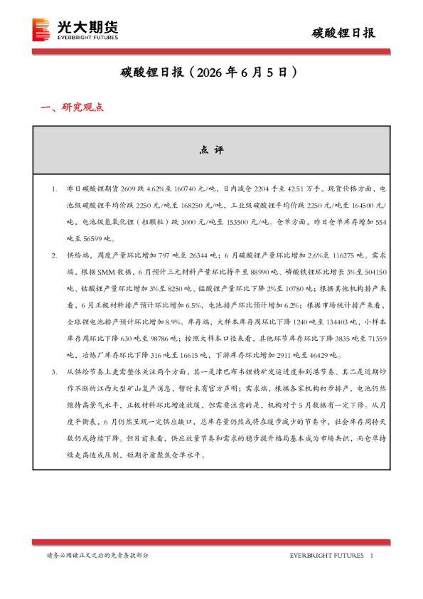 碳酸锂日报