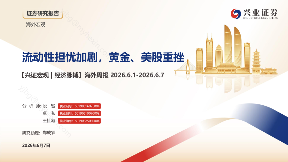 流动性担忧加剧，黄金、美股重挫